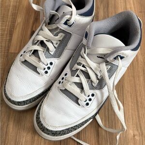 Jordan Navy and White Sneakers